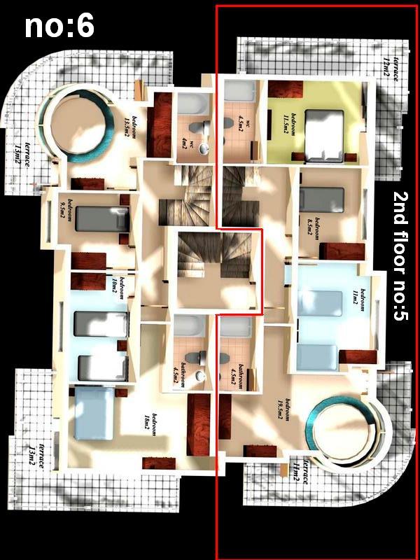 2nd Floor(1st Floor of Duplexes) Plan